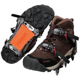 EVERNEW EBY015 Adjustable Width 6-Prong Crampon, S, Orange