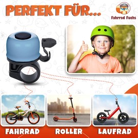 Children's Bicycle Bell - Blue Pastel - Colourful Bicycle Bell Children Boys Bicycle Bell Children's Bike, Bell Bicycle and Balance Bike - Rings Loud, Easy Assembly