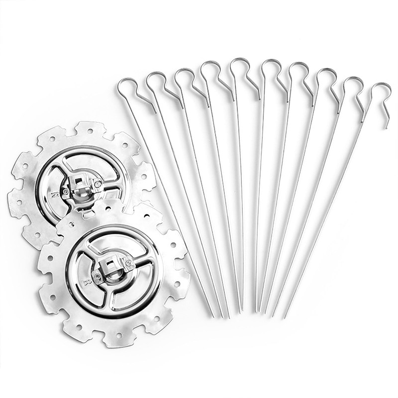 BBQ Roaster Rotisserie Skewers Needle Cage Oven Kebab Grill Stainless