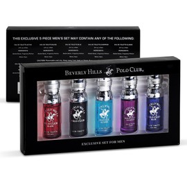 Beverly Hills Polo Club 5 Piece Mini Gift Set Exclusive for Men, EDT Eau De Toilette 5 Mini 0.5oz Bottles