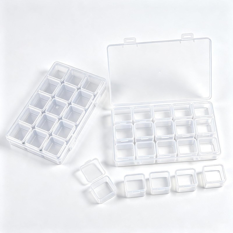 2 Pack 15 Grid Storage Organizer, Independent Small Compartment Boxes