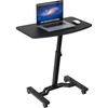 SHW Mobile Height Adjustable Laptop Rolling Cart with Height Adjustment
