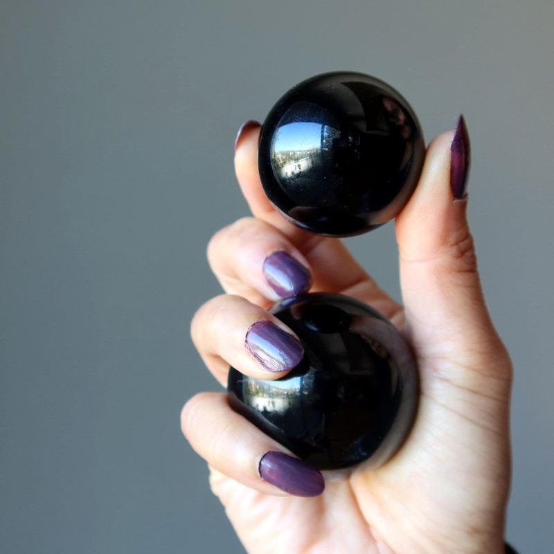 Black Obsidian Sphere Protection Crystal Ball 2.0-2.25 inch