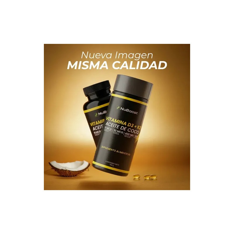 Nuboost Vitamina D3 + K2 Y Aceite De Coco, 300