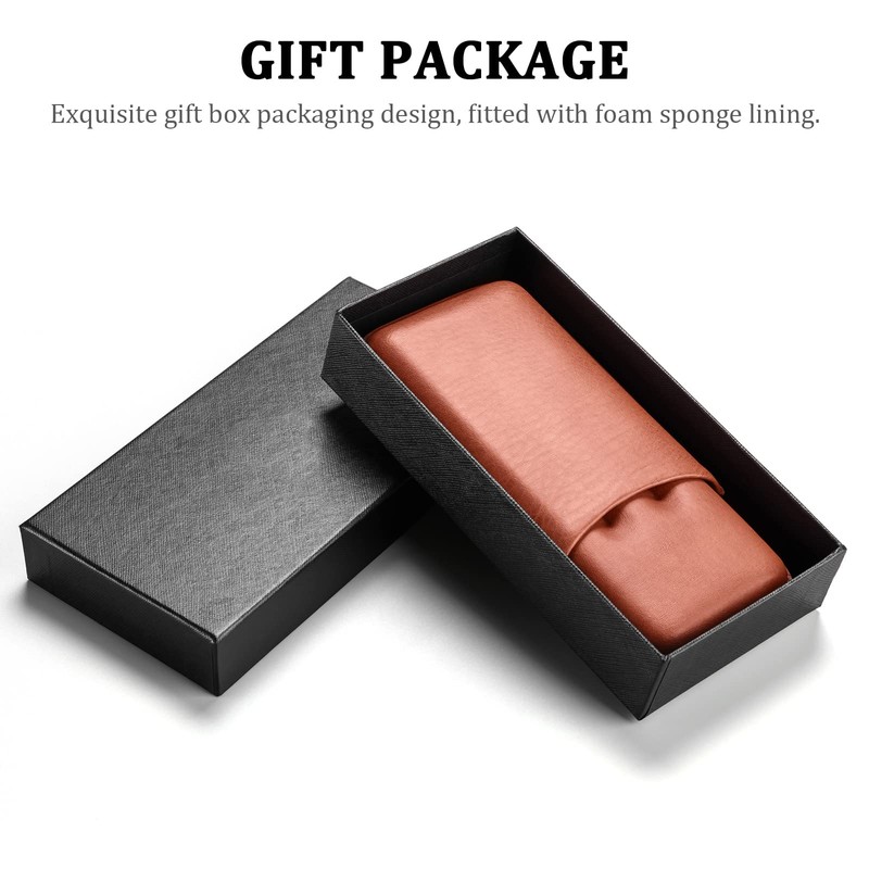 CIGARLOONG Cigar Case Brown Cigar Leather Humidor for 3 Cigars
