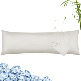 LINENOVA 100% Bamboo Pillowcase Body Size - Breathable Cooling for Hot Sleepers and Night Sweats- Silky Soft Pillowcases with Envelope Closure - (Latte 48x150cm)