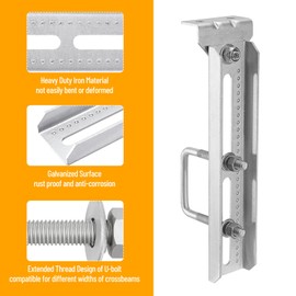 Racewill 4 Pack Boat Trailer Bunk Brackets: 12" Galvanized Swivel Top Style Bunk Bracket Kit with Hardware, for 1.5" x 3", 2" x 3", 3" x 3" Boat Trailer Crossmember