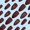 Wine Red Fake Nails Almond Press on Nails Medium Length