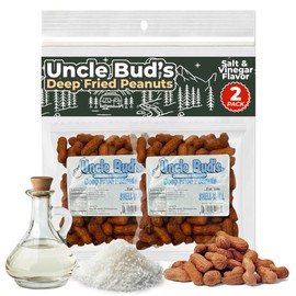 Uncle Bud's Deep Fried Peanuts In Shell (2-Pack) | Salt and Vinegar Peanuts, Salted Peanuts In The Shell, Shelled Peanuts Snack Pack, Salted Hot & Spicy Peanut, Organic Peanuts Bulk, Peanuts Salted