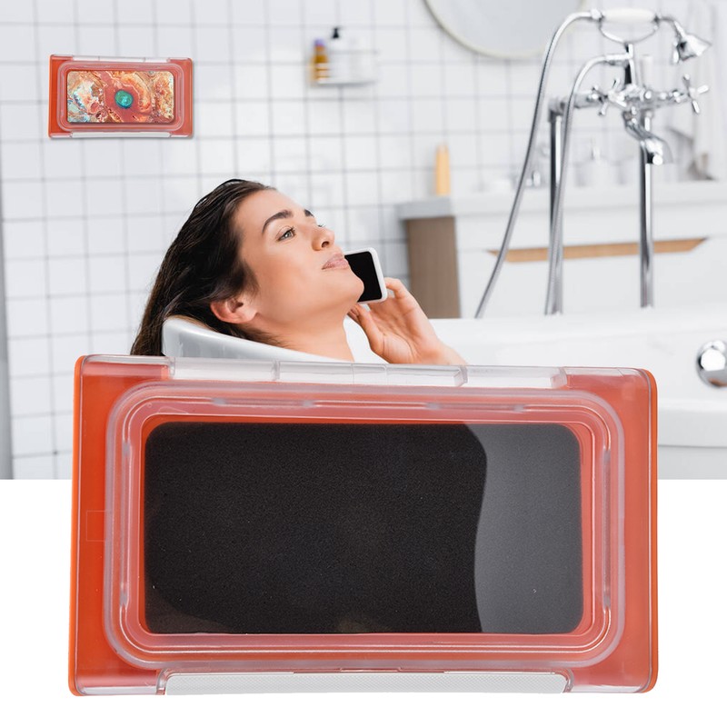 Shower Phone Holder Waterproof Bathroom Phone Box 360 Degree Rotation