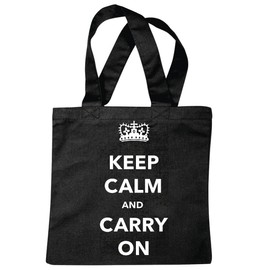 Keep Calm and Carry Lifestyle Fashion Street Wear Hiphop Legendary Salsa Shopping Bag School Bag Gym Bag in Black, black, 38x42cm