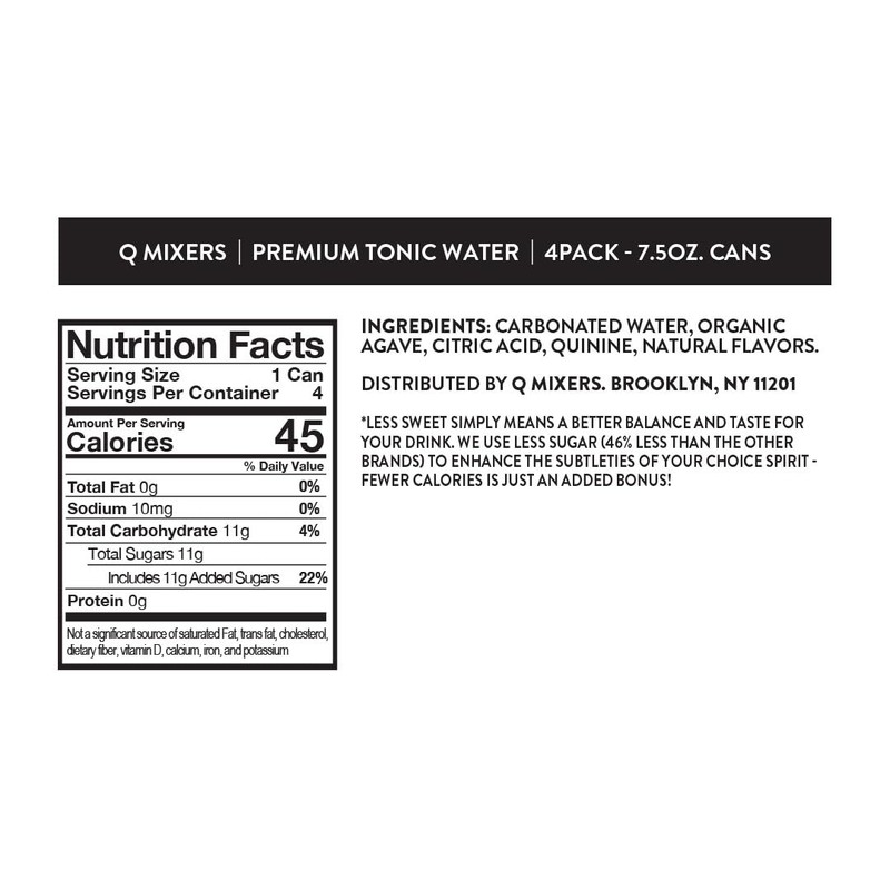 Q TONIC WATER with Real Quinine & Organic Agave -
