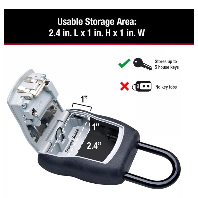 Master Lock Kit 2x Candados Caja Llaves Grillete Puerta Master