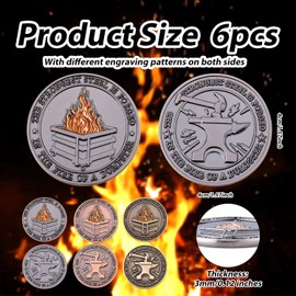 6pcs Dumpster Fire Desk Accessories, Zinc Alloy Dumpster Fire Challenge Medallion Double Side Carved Dumpster Fire Coin Exquisite Challenge Coin for Award Ornament Supplies (Gold, Silver, Rose Gold)