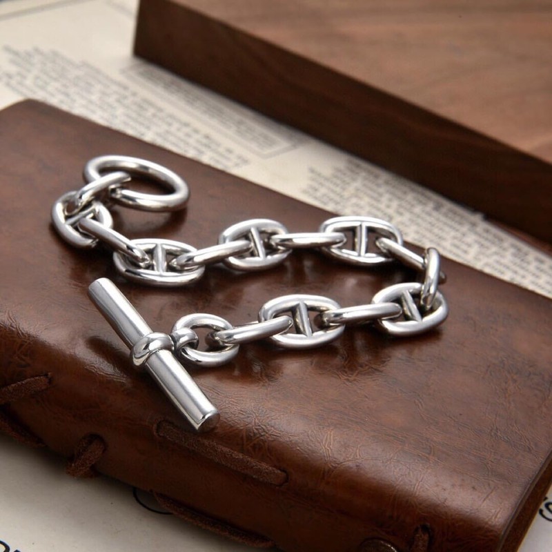 88flix S925 Anchor Chain Bracelet, Chain Bracelet, Mantel Bracelet, Silver,