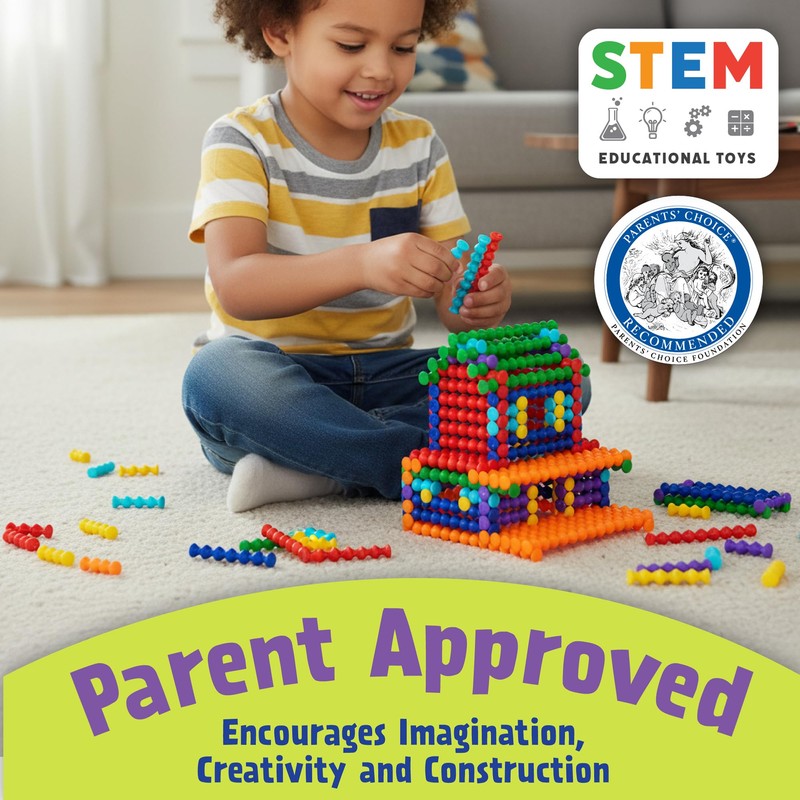 POPULAR PLAYTHINGS Playstix Construction Toy Set with Building Sticks for