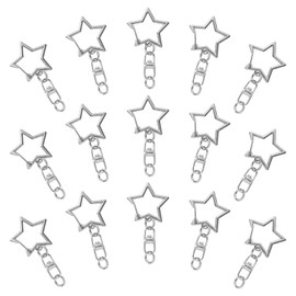 60Pcs Star Shaped Spring Snap Keychain Clip,Metal Swivel Clasp Snap Hook Key Ring with Chain Hanging Buckle with Open Jump Ring Connector for DIY Crafts Key Ring Making,Keychain Accessories