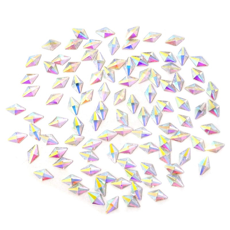 "Honbay 100PCS 6x10mm Crystal AB Flat Back Rhinestones Super Shiny