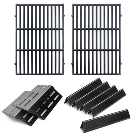 Genesis 7524 Grates 65505 Heat Deflectors 7620 Flavorizer Bars Grill Replacement Parts for Weber Genesis Parts 300 Series with Front Control Knob 7621 E-310 E-320 E-330 S-310 S320 S-330 EP-310 EP-320