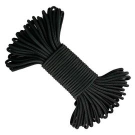 Colourful Nylon Ropes 4 mm Rope Paracord Cords Outdoor Garden DIY 25 m Black