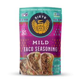 Siete Mild Taco Seasoning Mix | Gluten Free | Vegan | Paleo | Preservative Free | Whole 30 Approved (6 Packets) 42 Servings