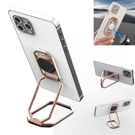 Rimyam Phone Ring Holder Finger Kickstand Cell Phone Grip 360°Foldable Phone Stand Metal Phone Back Grip for Magnetic Car Mount Phone Kickstand Attachment Compatible with Most Smartphones