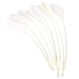 PATIKIL 6-8 Inch Goose Feathers, 50 Pack Bulk Natural Feathers for Crafts Carnival Handwork Clothing Costumes Wedding Party Style 4, White