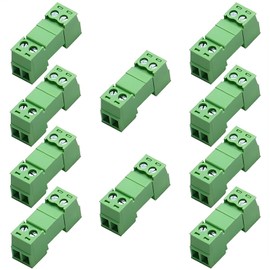 Willwewon 10 Sets 2-Pin 15EDGRK 3.81 mm/0.15 Inch Pitch PCB Mount Screw Pluggable Terminal Block Connector for 28-16AWG