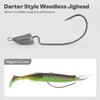Weedless Darter Swimbait Jig Heads, Bullet Style Weighted EWG Offset