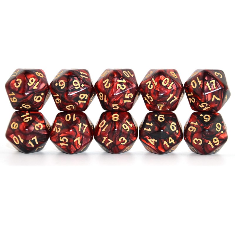 SmartDealsPro 10-Pack 20 Sided Dice D20 Polyhedral Dice for DND