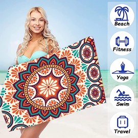 Beach Towel Quick Dry 180x90cm Pool Towels with Travel Bag,Oversized Travel Towel Lightweight Compact Beach Accessories,Large Sand Free Beach Towels (Varadero)