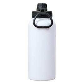 SAMNATE Insulated Stainless Steel coffee Flask - 1L(34oz) Large Capacity thermal flask for Hot and Cold Drinks - Leakproof Travel hot water Flask with Cup for Coffee, Tea, Water (White)