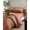 BED THREADS Hazelnut 100% French Flax Linen Flat Sheet