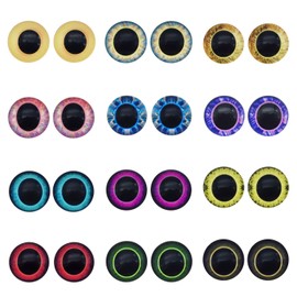 Julie Wang 10 Pairs 25 mm Owl Bird Glass Eyes for Art Dolls Sculptures Props Masks Fursuits Jewellery Making Preparators Flatback