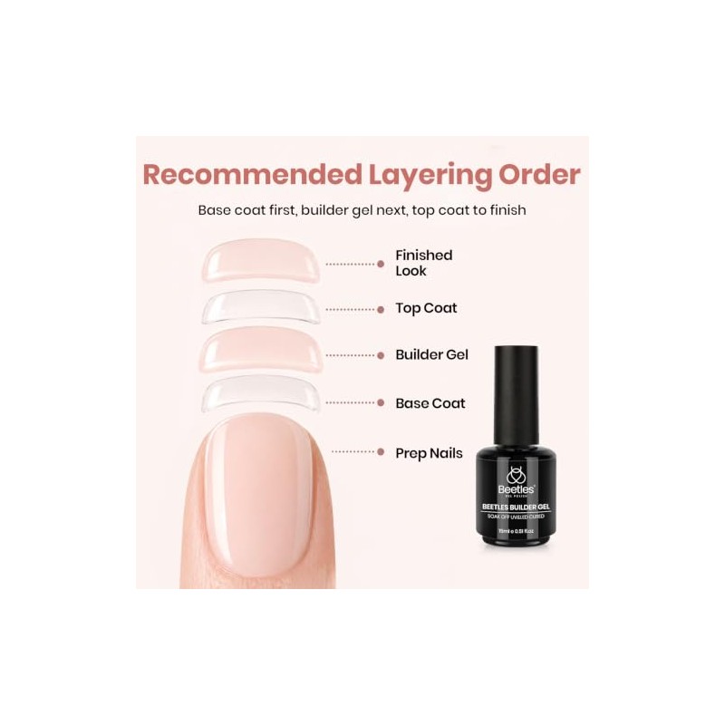 Beetles Gel Constructor Nude Translúcido 7 en 1, 15 ml