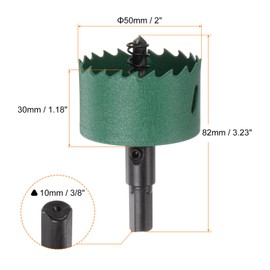 HARFINGTON Bi-Metal Hole Saw 50mm (2") M42 HSS (High Speed Steel) Hole Saw Drill Bit Cutter for Wood Plastic Metal Sheet Plasterboard