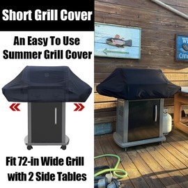 Short BBQ Grill Cover Lightweight Waterproof Outdoor Summer 72"