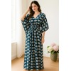 AMRANIS Indian Blue Long Animal Print Cotton Hippie Maxi Women