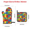 Colorful Bricks Oven Mitts and Potholders Professional Heat Resistant Cotton