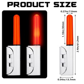 Retisee 9 Pcs 2.5 Inch Fishing Glow Sticks LED Fishing Pole Light Night Fishing Strike Alert Glow Stick Bite Alarm Night Fishing Rod Waterproof Luminous Rod Tip Glow Lamp, Battery Included