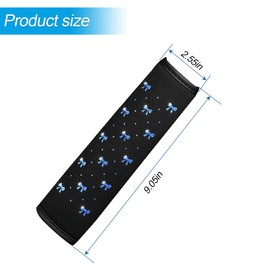 KHGUZ Bling Car Seat Belt Cover, 2PCS Rhinestone Cute Bow Comfort Vehicle Seatbelt Shoulder Pad, Diamond Automotive Interior Harness Neck Cushion Protector Accessories, Universal Fit (Blue)