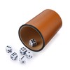 Leather Dice Cup Set, 5 Black Dice Cups + 25