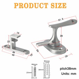 Alise Flip Latch Lock, 360 Degree Swinging Gate Latches Door Lock, SUS304 Stainless Steel Gate Hardware for Gate Sliding Door Cabinet Window, Brushed