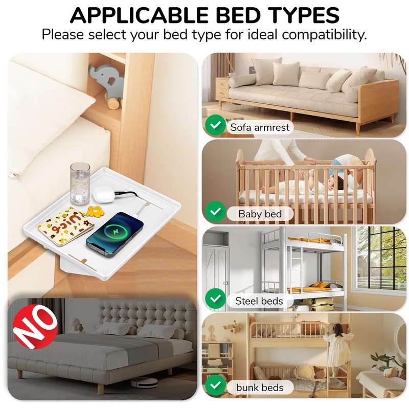 Bedside Shelf for Bunk Beds & Top Bunk, Clip On