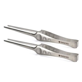 PEAKS&TREES Camping Clever Tongs, Stainless Steel, Pair of Yakiniku, Outdoors, Made in Japan, Made in Japan, BBQ, BBQ, Grill, Kitchen Tools, Cookware, Dishwasher-Safe