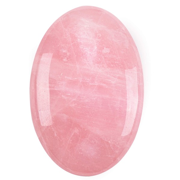 UFEEL Rose Quartz Palm Stone Crystal - Natural Chakra Reiki Polished Healing Love Oval Pocket Worry Stone Crystals for Anxiety Stress Relief Therapy