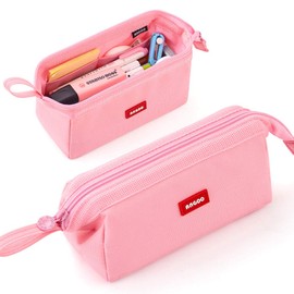 CICIMELON Pencil Case Large Capacity Pencil Pouch Pen Bag for School Teen Girl Boy Men Women, Pink, Unique,simple