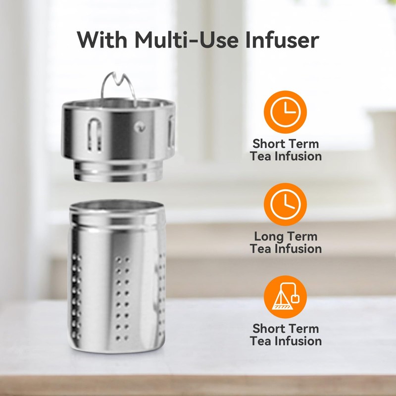 GENDLTHIJ Stainless Steel Insulated Tea Infuser Bottle, Vacuum Insulated Water