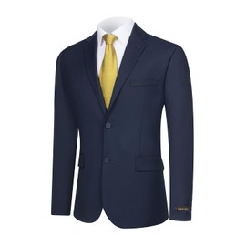 GLUVISTAVES Men's Premium Suit Separates Classic Fit Two Button Business Jacket Blazer & Pants Navy