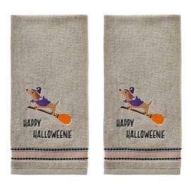 SKL Home by Saturday Knight Ltd. Happy Halloweenie Hand Towel (2-Pack), Gray